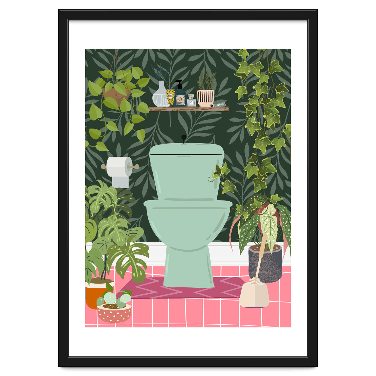 Botanical Loo in Tropical Bathroom