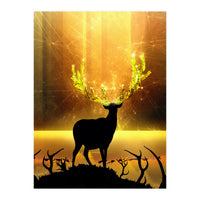Greenery Deer Golden Sun (Print Only)