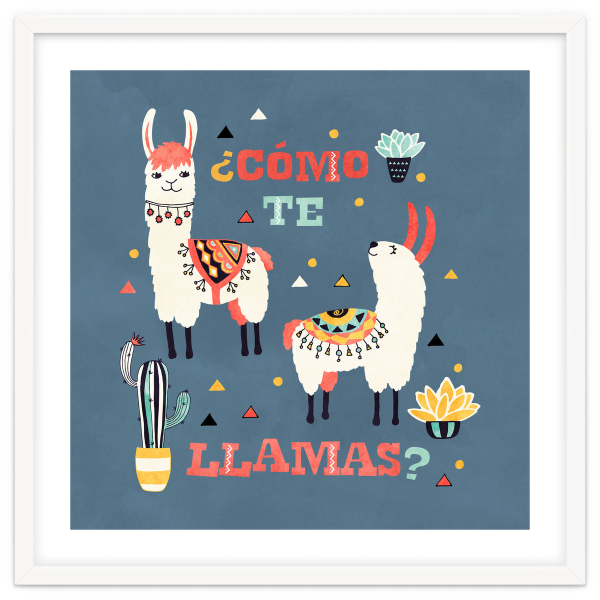 Llama With Cactus Como Te Llamas Spanish Saying 1