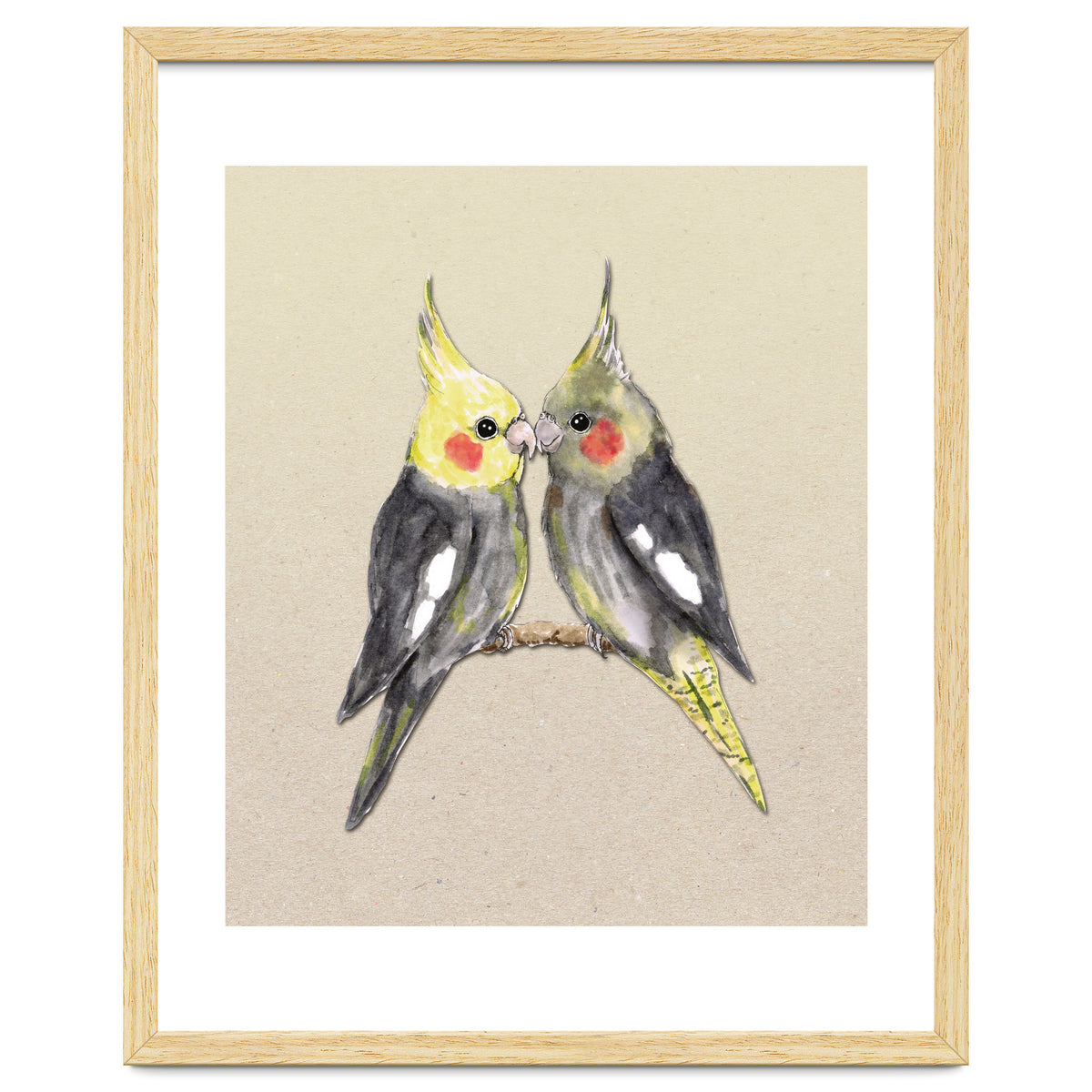 Two cute cockatiels