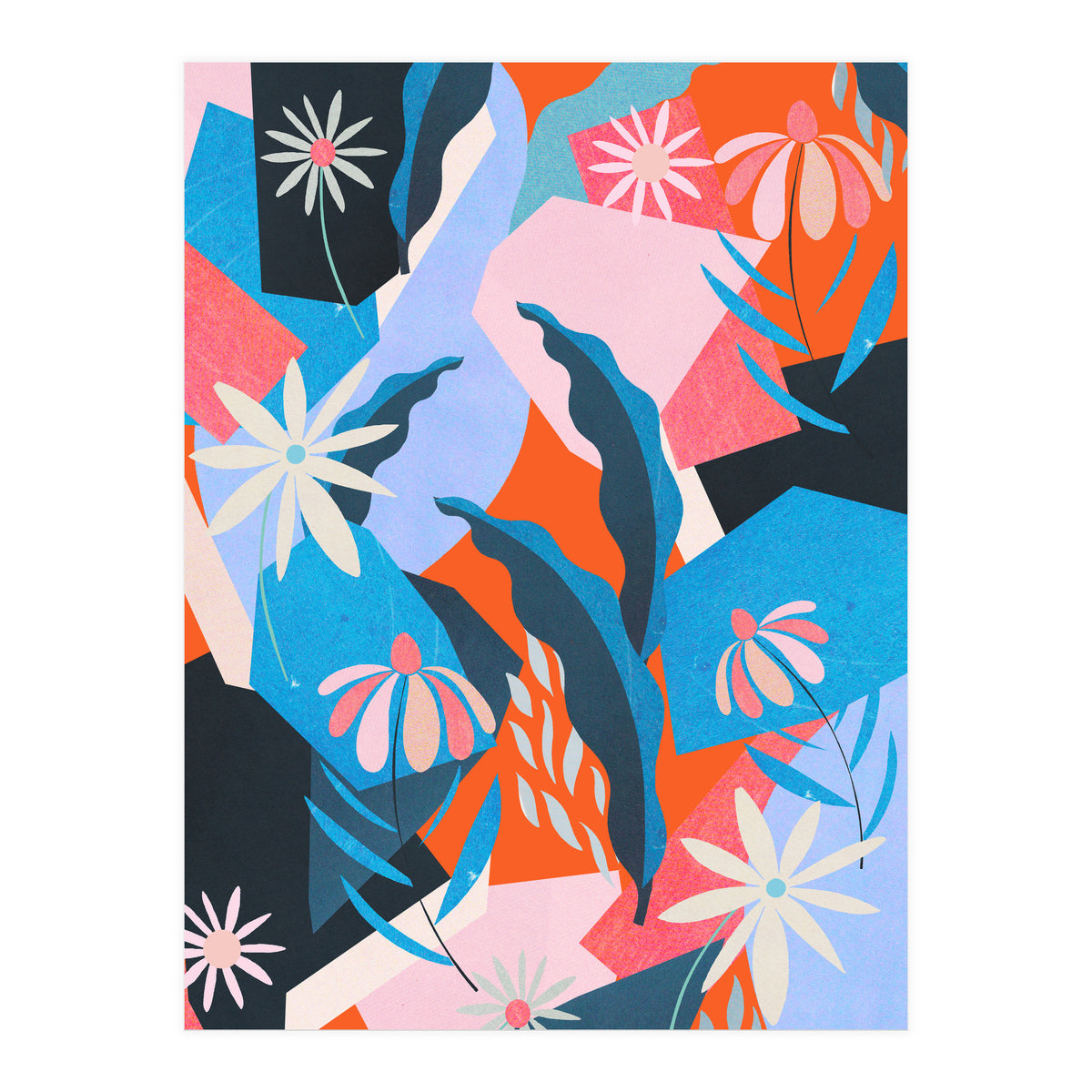 Blue, orange and pink (Print Only)