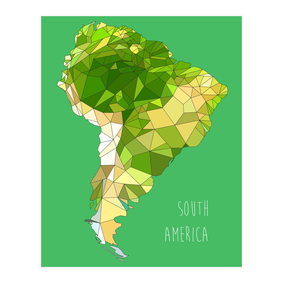 SOUTH AMERICA – Green (Print Only)