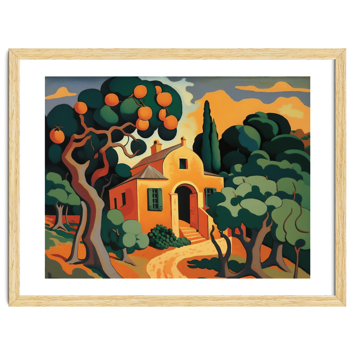 Orange House, Orange Tree Painting