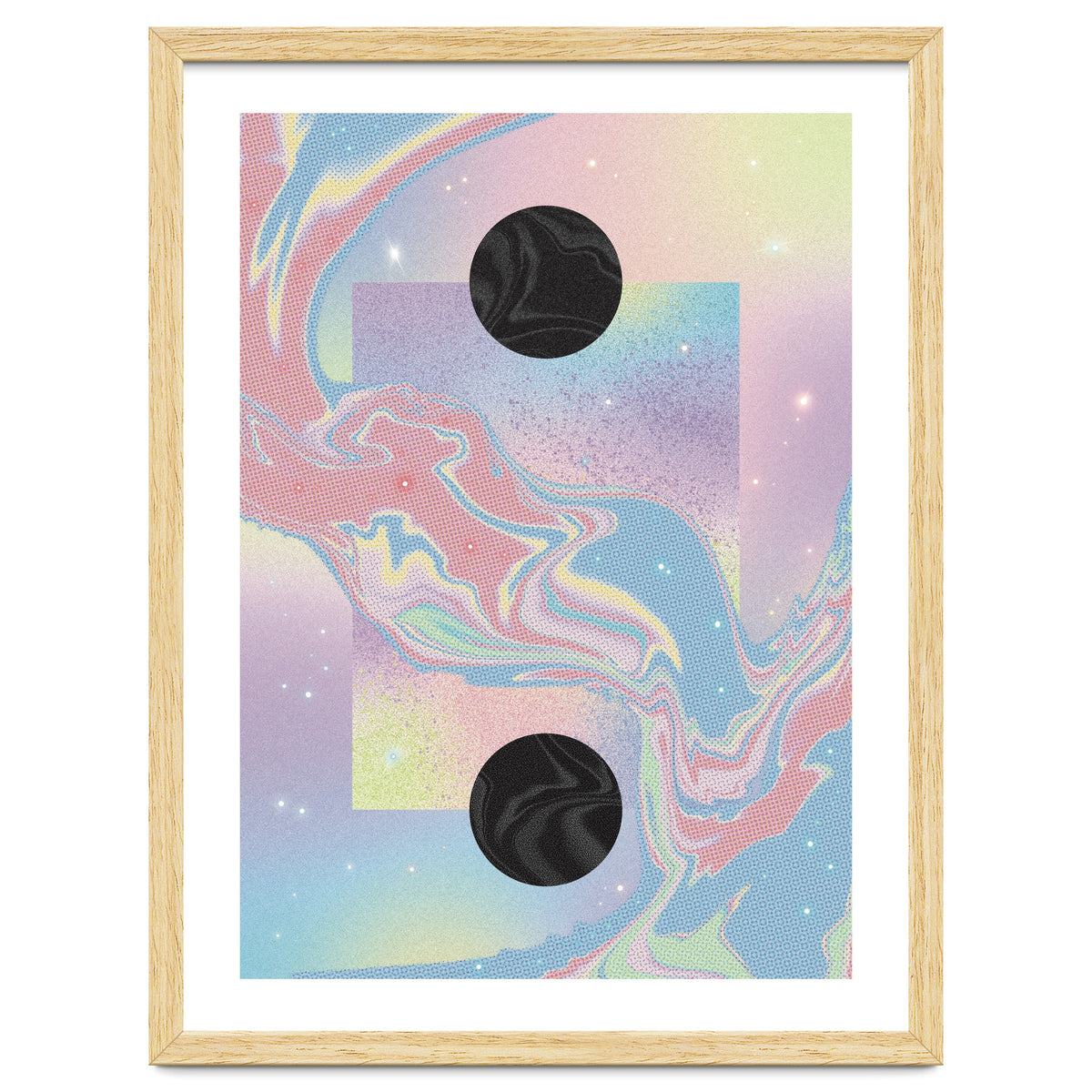 Pink Pastel Space Planet Yin Yang