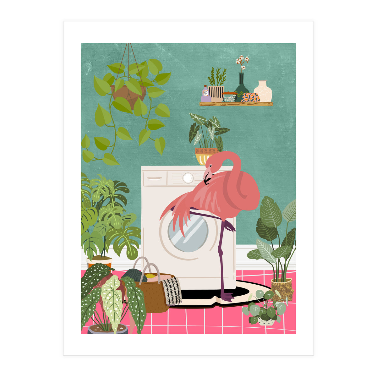 Flamingo in My Laundry Room (Print Only)