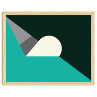 Geometric Shapes No. 56 - teal, grey & black