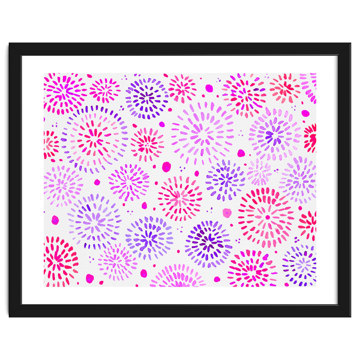 Abstract fireworks pattern in magenta and purple