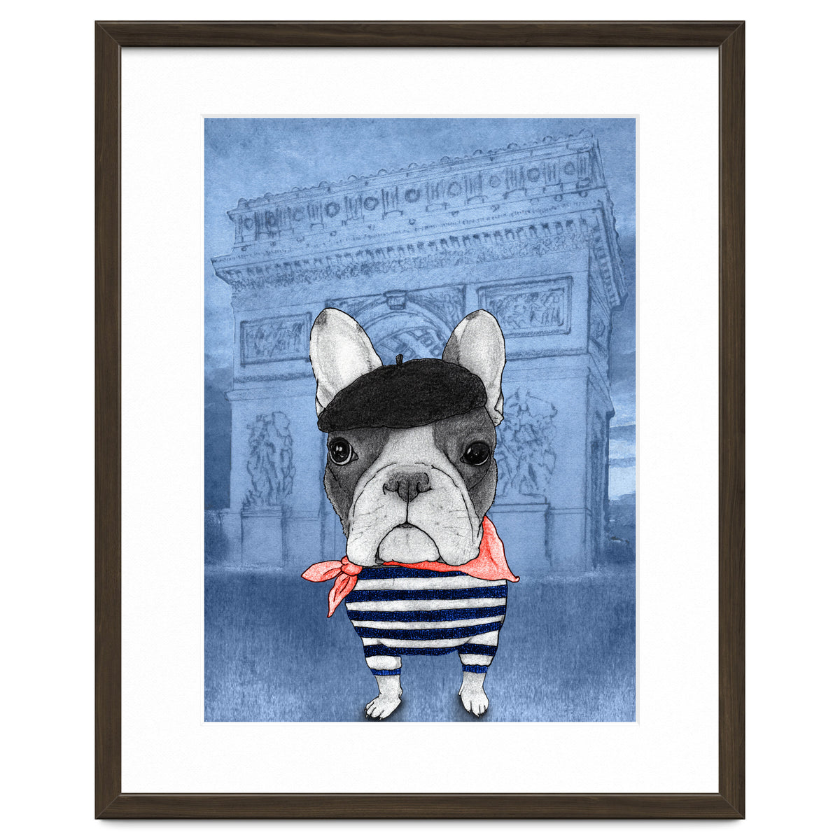 French Bulldog With Arc De Triomphe
