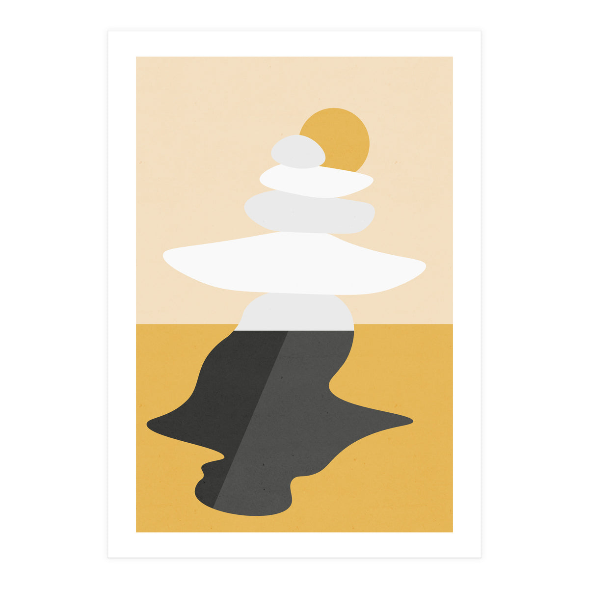 Abstract Cairn - Golden Desert (Print Only)