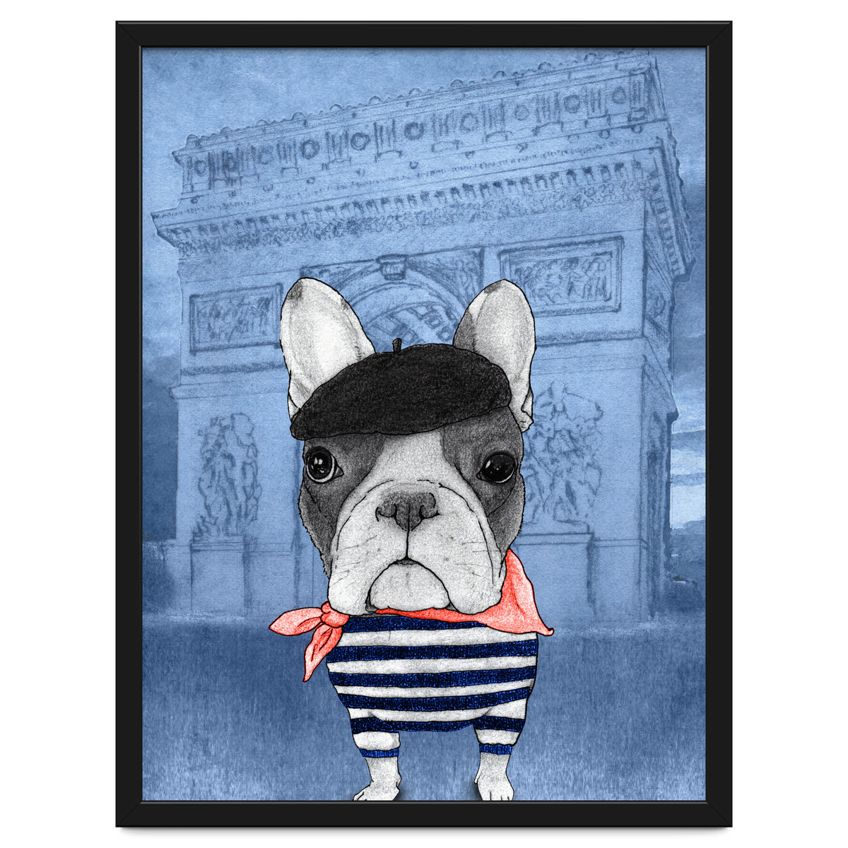 French Bulldog With Arc De Triomphe