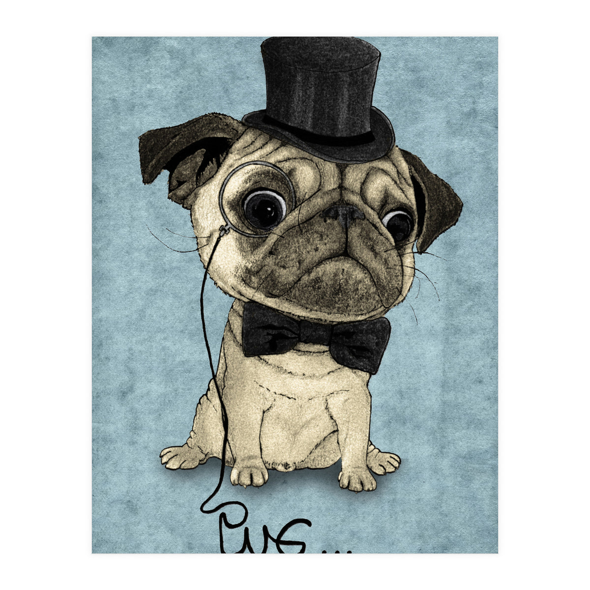 Pug, Gentle Pug (Print Only)