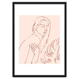 Lueur, Tropical Nude Modern Bohemian Woman Line Art, Minimal Scandinavian Sketch Blush Drawing thumbnail