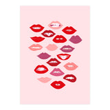 Lips Red with Pink Background (Print Only) thumbnail