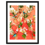 Birds of different feathers flock together | Biodiversity Wildlife Animals Red Watercolor Painting thumbnail