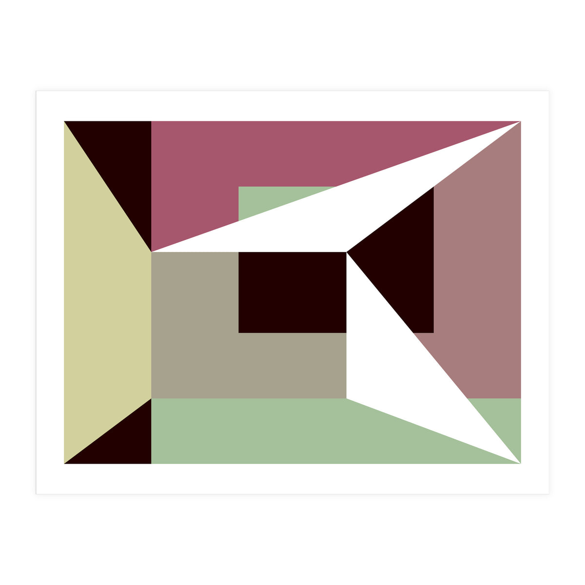 Geometric Shapes No. 26 - green & purple (Print Only)