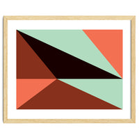 Geometric Shapes No. 17 - pink, brown, mint green & black