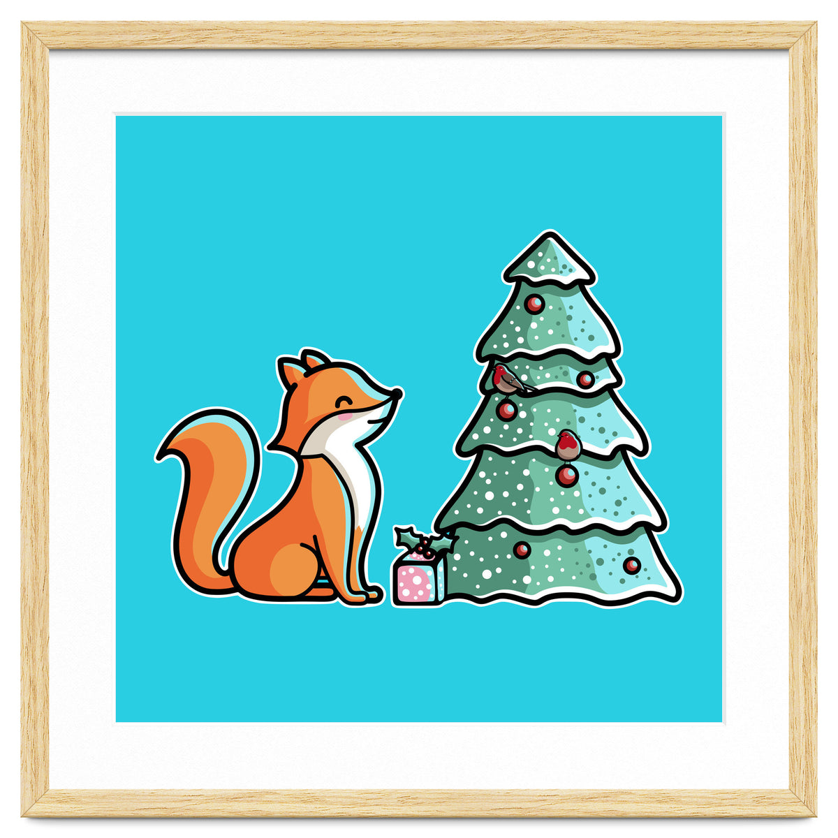 Cute Fox Christmas Tree