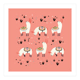 White Llamas In Pink Desert (Print Only) thumbnail