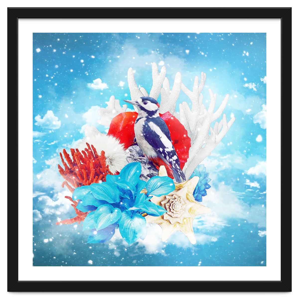 Floral Woodpecker In Winter