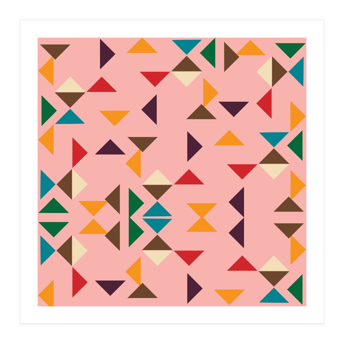 Kilim Pink Triangle Pattern (Print Only)