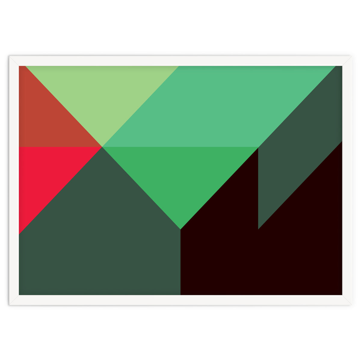 Geometric Shapes No. 30 - red, green & black