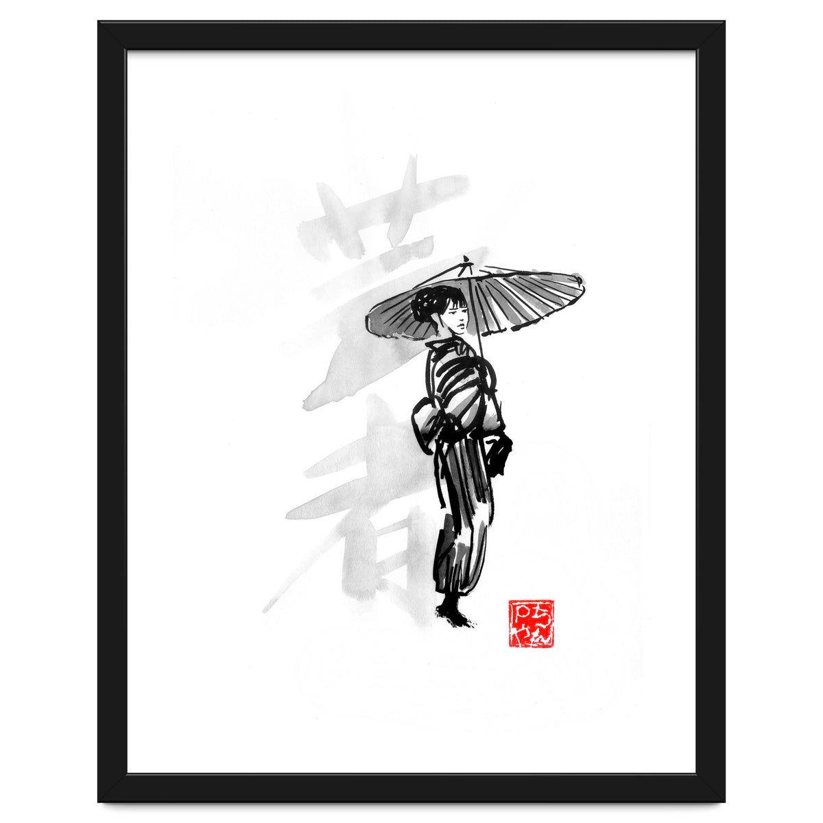 Geisha and umbrella
