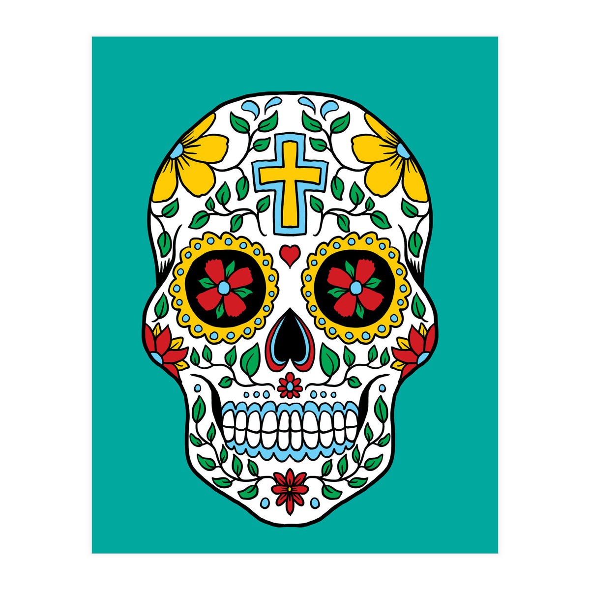 Colorful Skull III (Print Only)