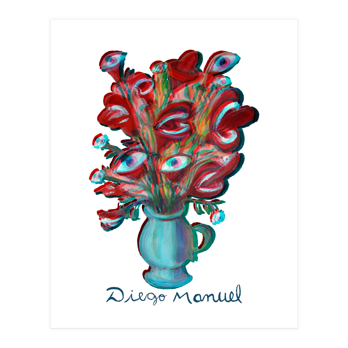 Flores Y Ojos 3d (Print Only)