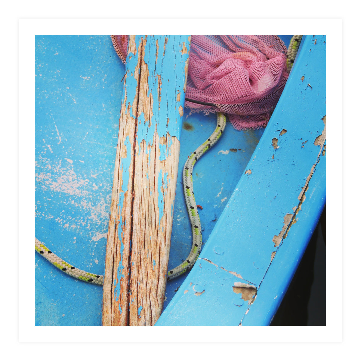 Weathered boat, sail and oar (Print Only)