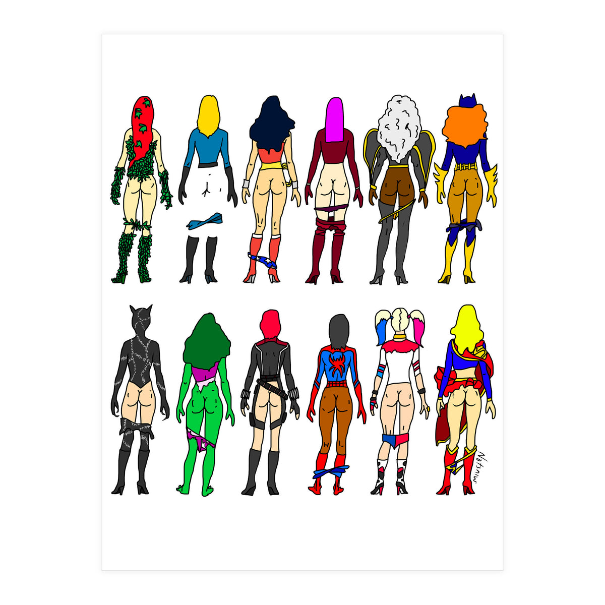 Superheroine Butts (Print Only)