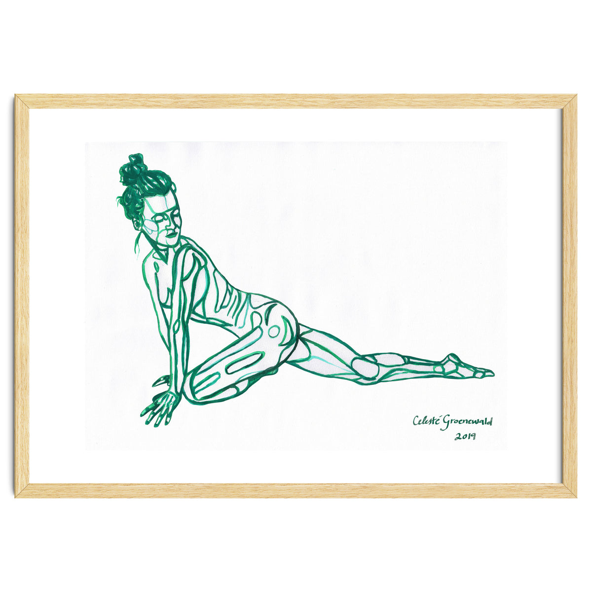 Pigeon Pose in Green