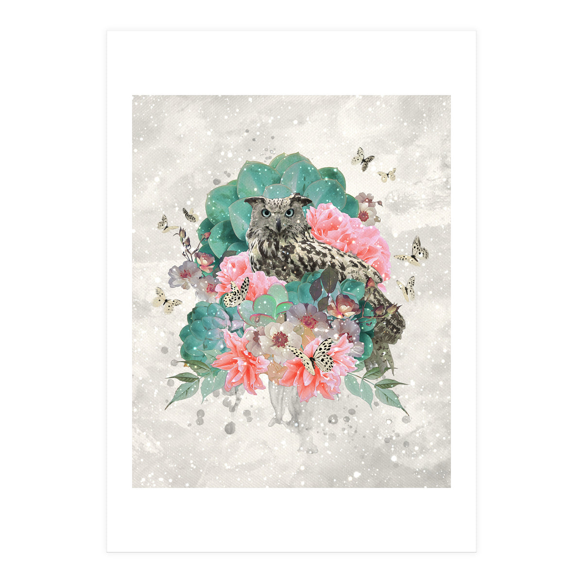 Floral Owl  (Print Only)