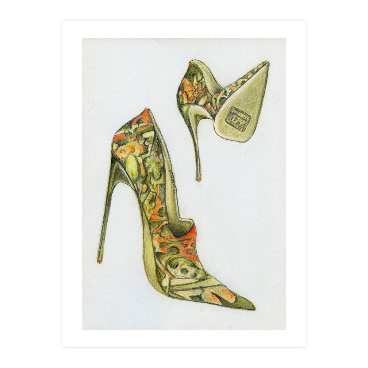 Green stiletto shoes (Print Only)