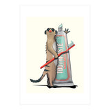 Meerkat Brushing Teeth, Funny Bathroom Humour (Print Only) thumbnail