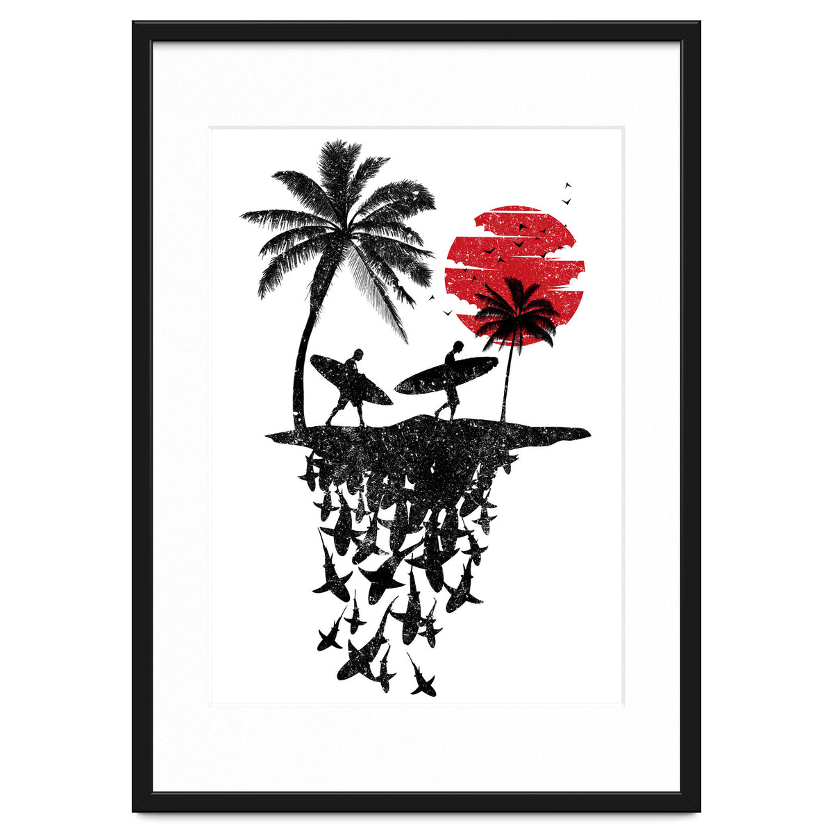 Surfer island sharks