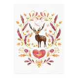 Floral Stag | Earthy Colours (Print Only) thumbnail