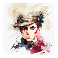 Watercolor Napoleonic Soldier Woman #2 (Print Only)