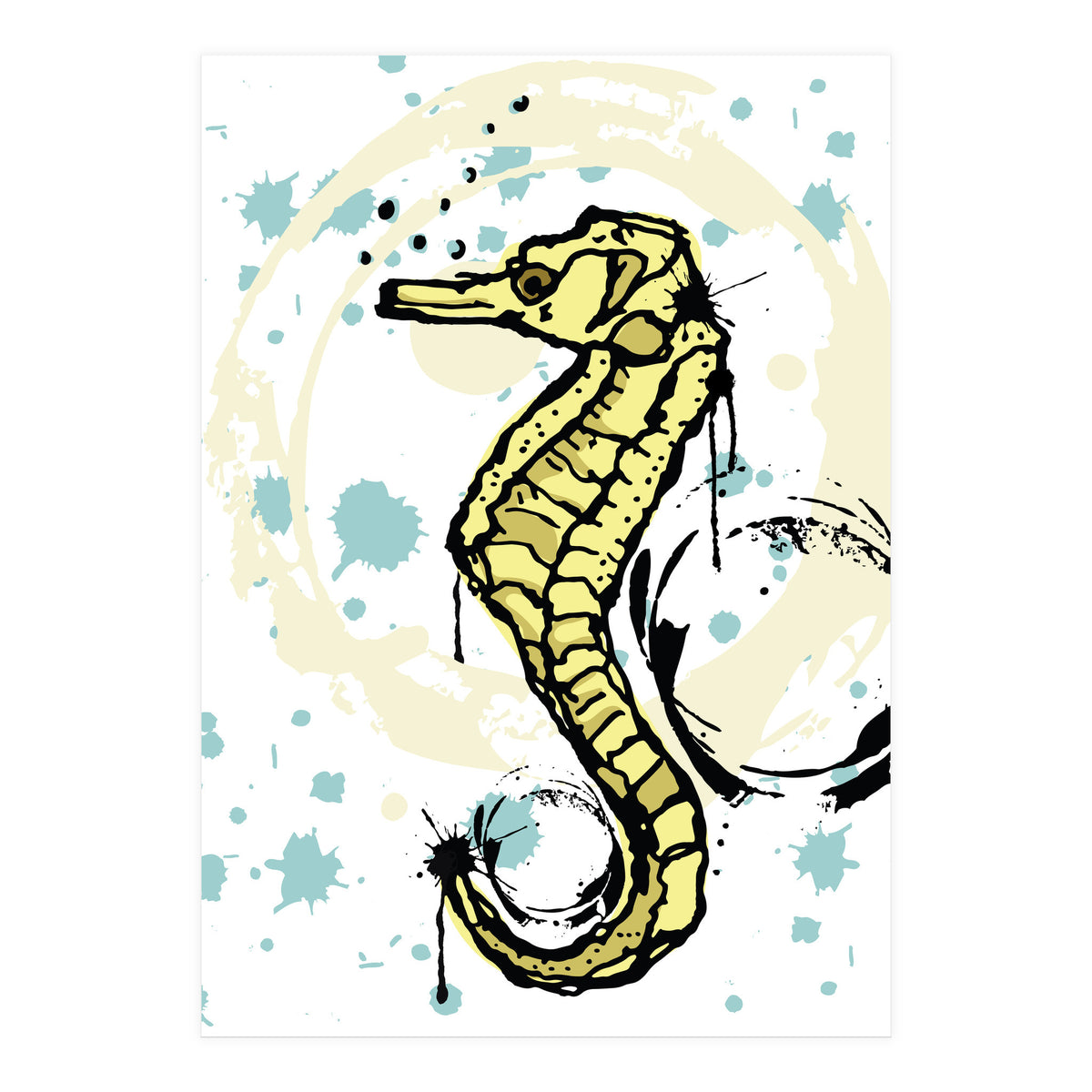 Sea Horse Scribble sketch (Print Only)