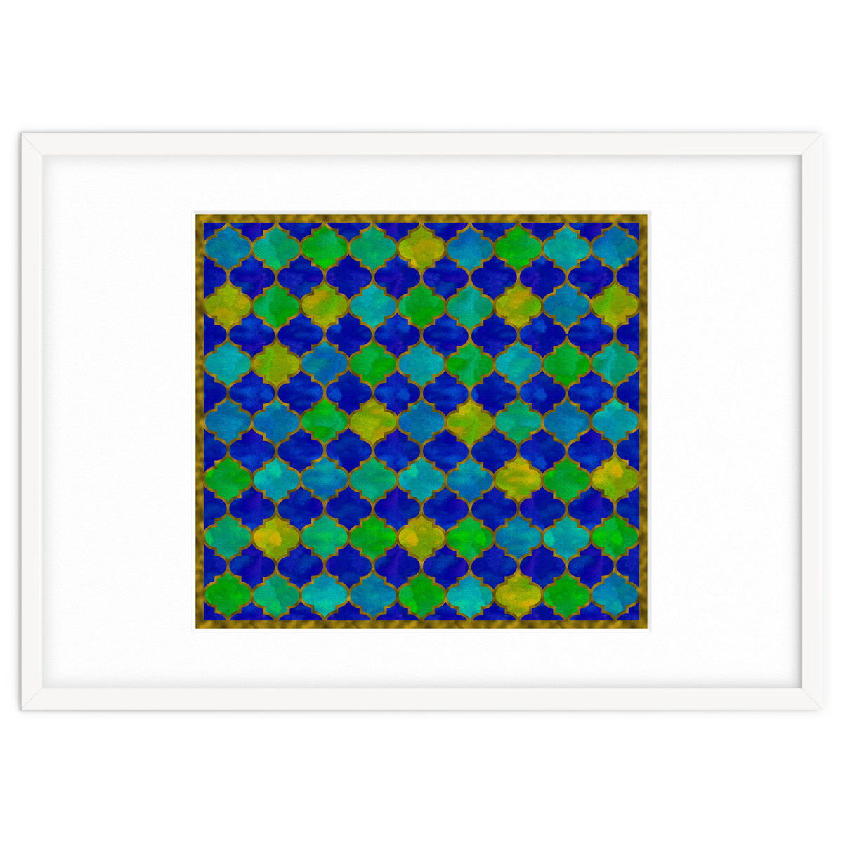 Ocean Breeze - Watercolor Moroccan Lattice
