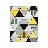 Colorful Concrete Triangles 2 - Yellow, Blue, Grey (Print Only)