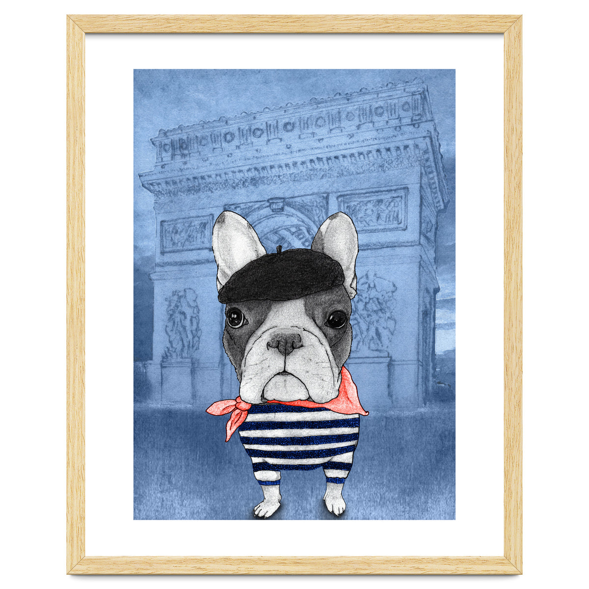 French Bulldog With Arc De Triomphe