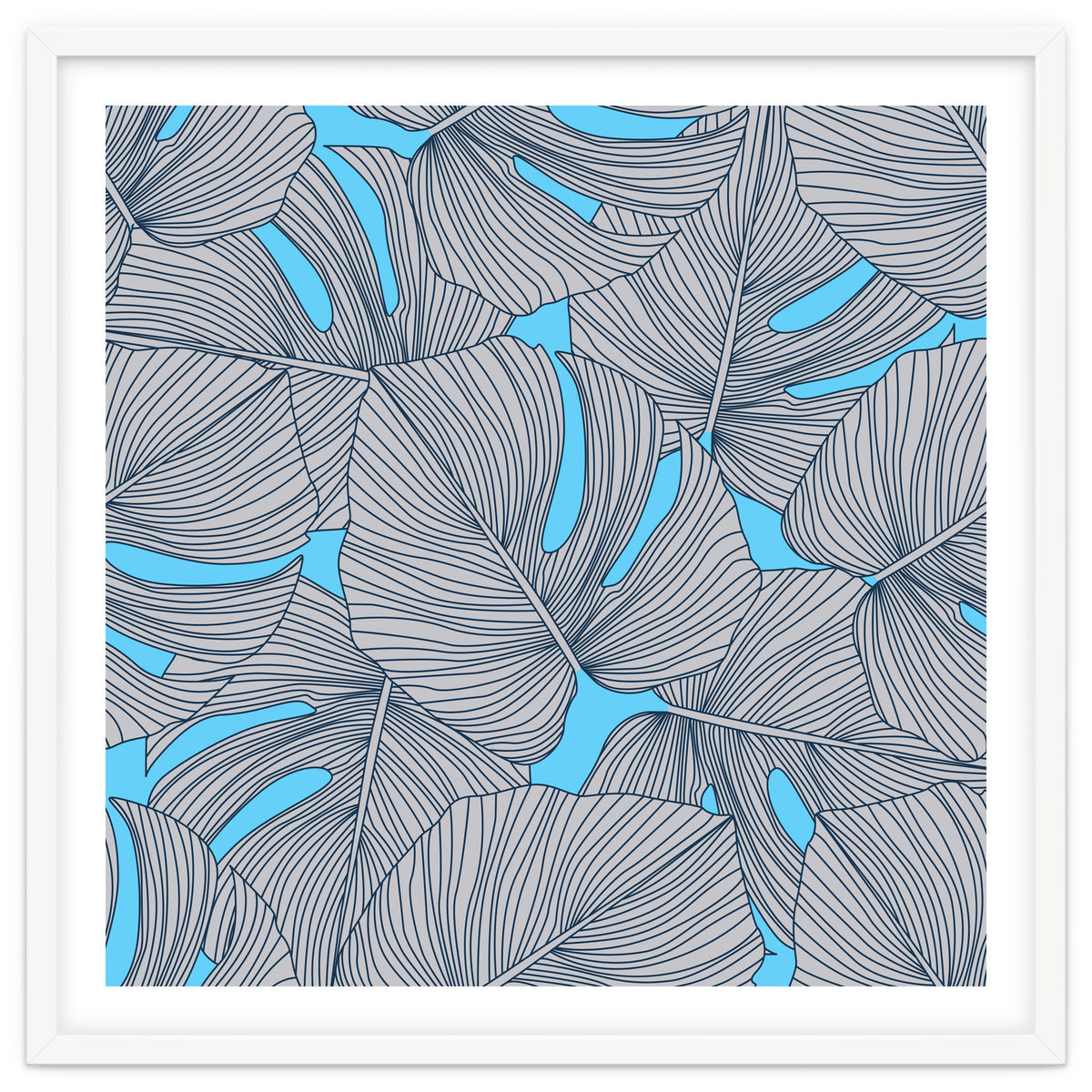 Leaves On Blue