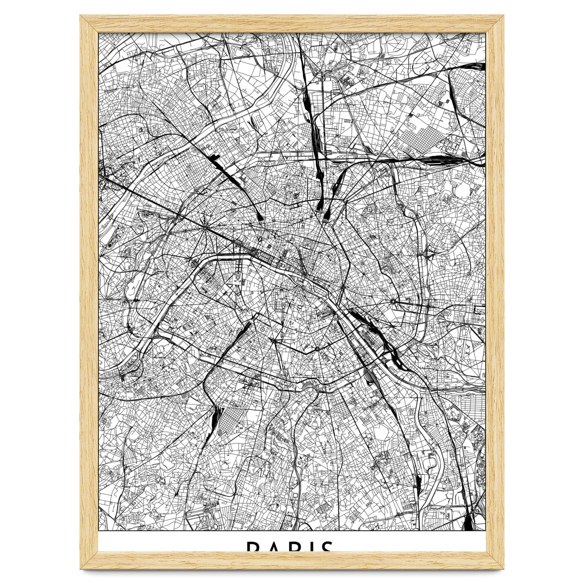 Paris White Map