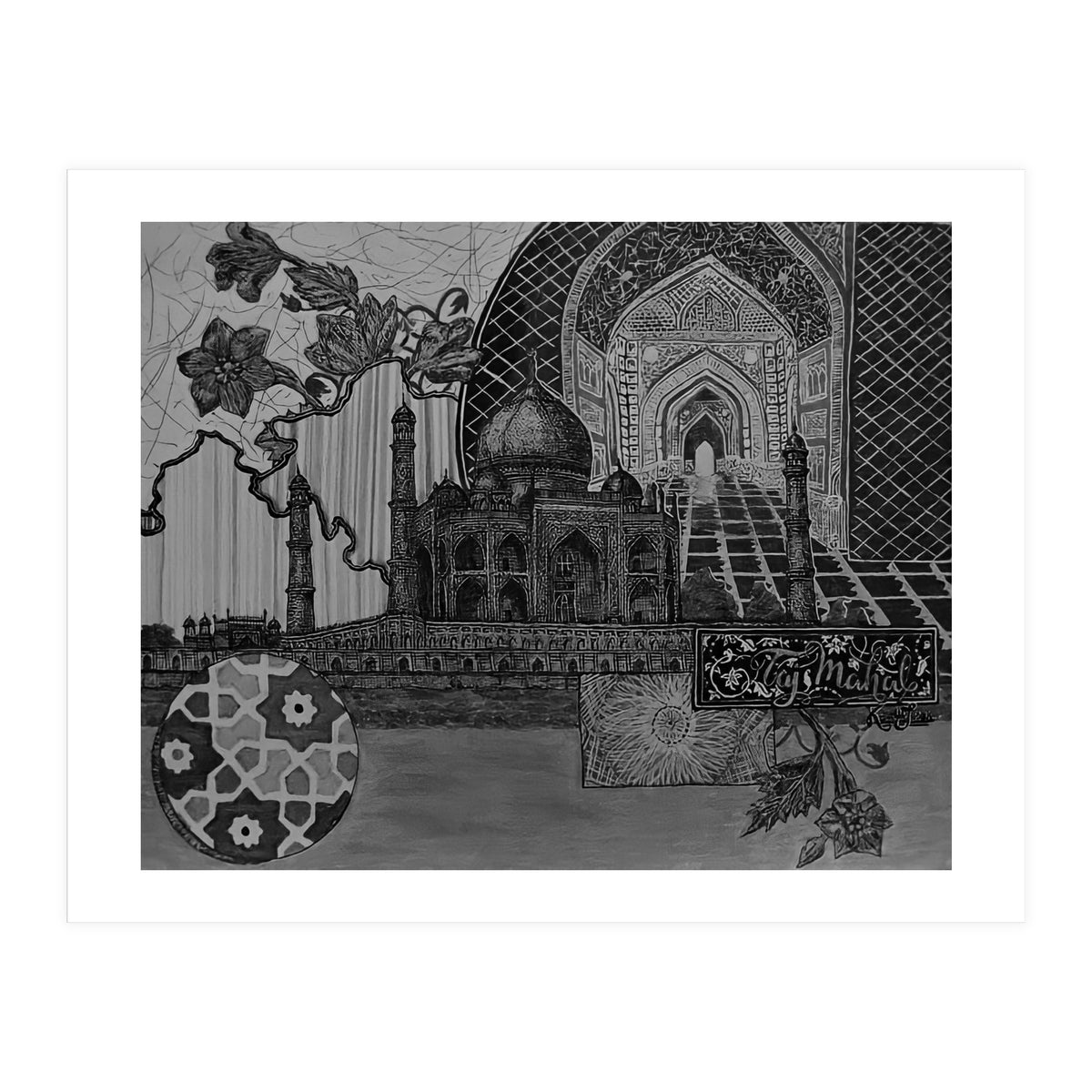 Taj Mahal B&W (Print Only)