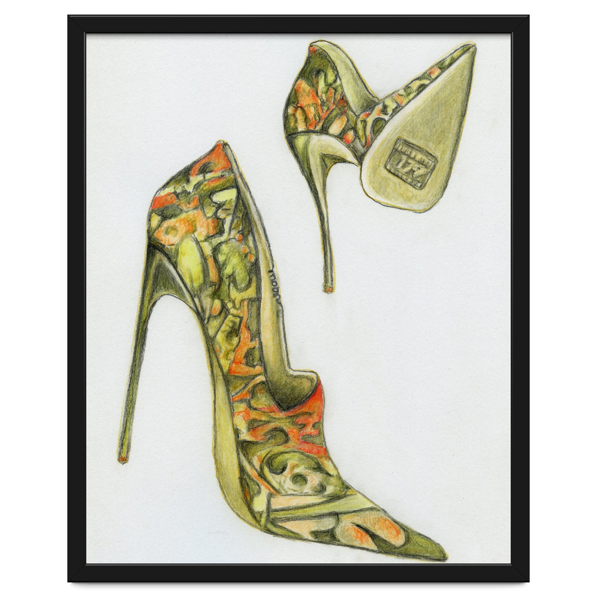 Green stiletto shoes