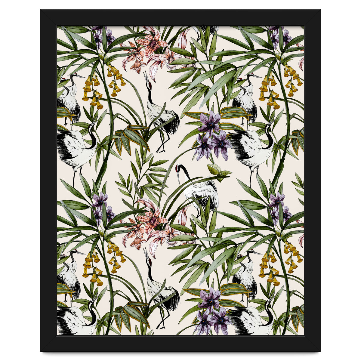 Asian crane pattern - 02