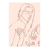 Lueur, Tropical Nude Modern Bohemian Woman Line Art, Minimal Scandinavian Sketch Blush Drawing (Print Only) thumbnail