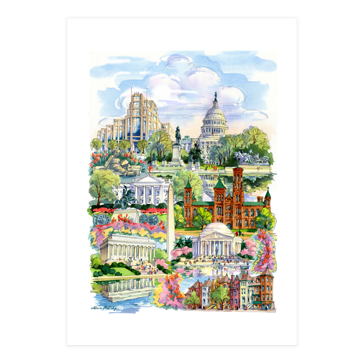 Washington District of Columbia Illustration (Print Only)