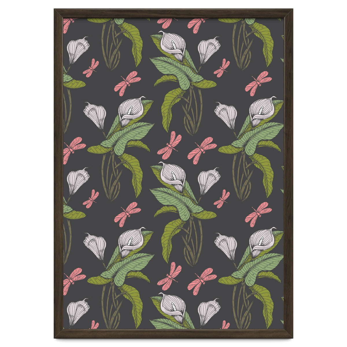 Hand drawn floral dark - 03