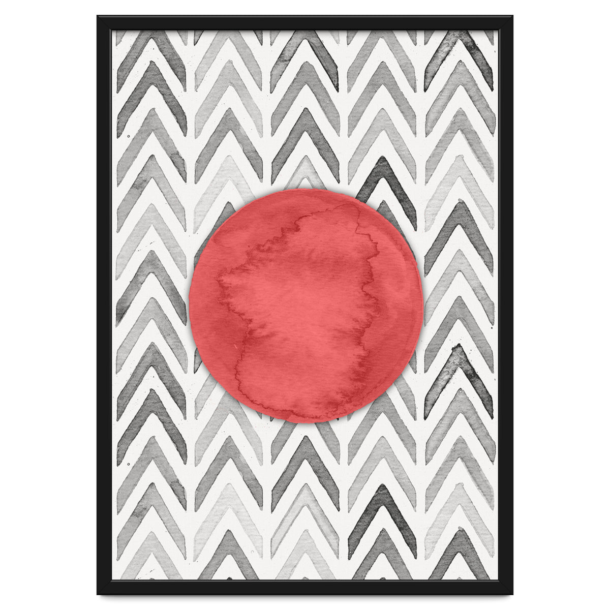 Red Bubble Chevron Pattern